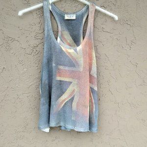 CRYSTAL K BRITISH FLAG TANK TOP RAZOR BACK VINTAGE